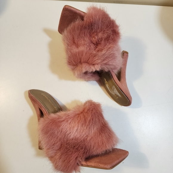LEMONADE pink furry plush slip in  stilletos size 6 - Picture 3 of 13
